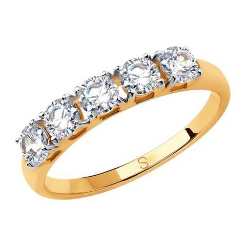 Кольцо женское SOKOLOV из золота со Swarovski Zirconia 81010444 р.18 в Инсити