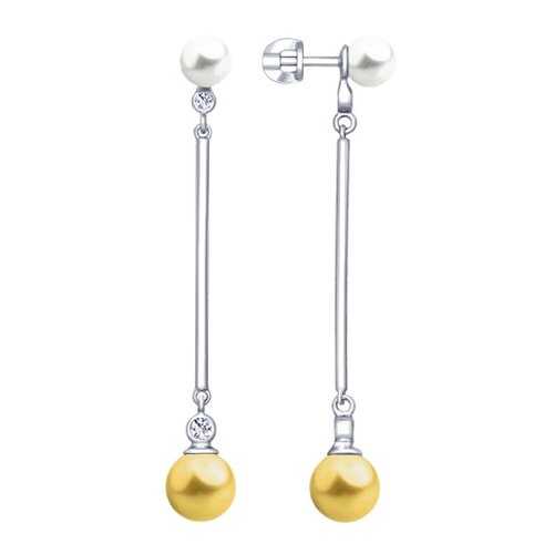 Серьги SOKOLOV из серебра с жемчугом Swarovski 94023014 в Инсити