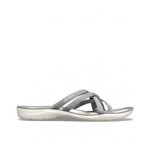 Шлепанцы женские Crocs Swiftwater webbing flip w-2 серые 37.5 RU в Инсити