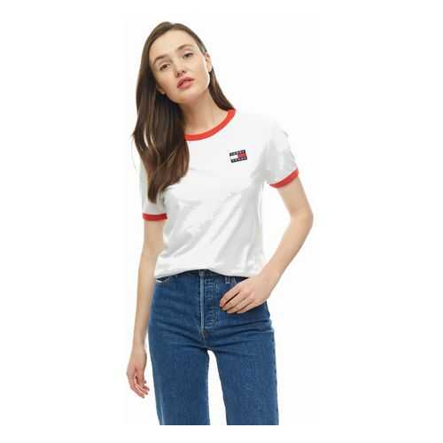 Футболка женская Tommy Jeans DW0DW07226 YA2 белая XXS в Инсити