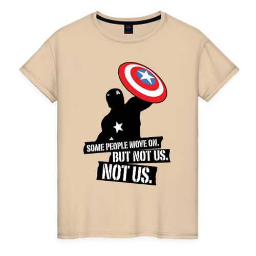 Футболка женская ВсеМайки Captain America бежевая 4XL в Инсити